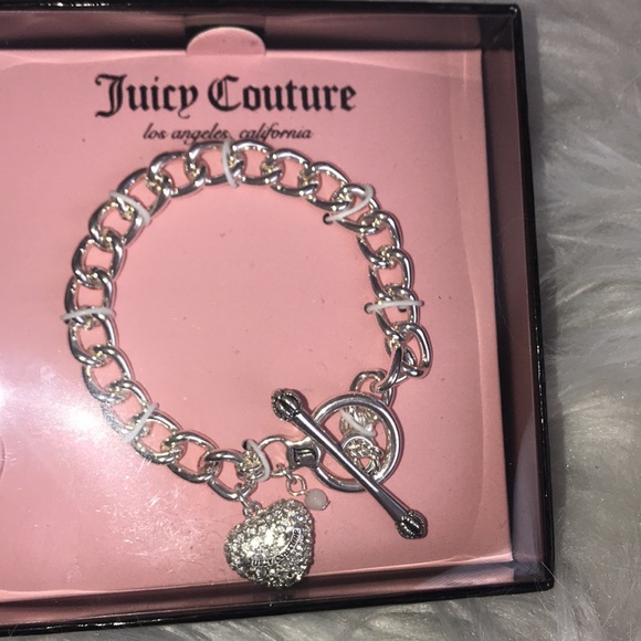 New! Juicy Couture silver crystal heart bracelet - Picture 2 of 7